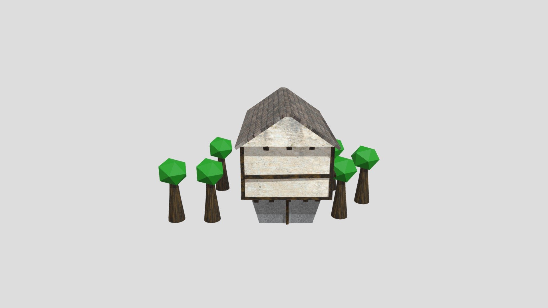 Village House And Trees