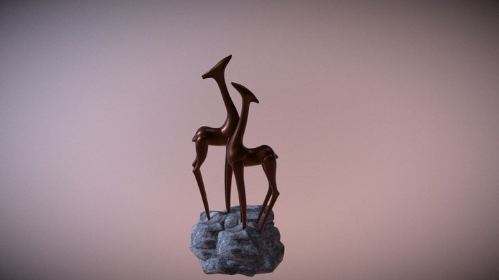 Скульптура Олени 3D Model