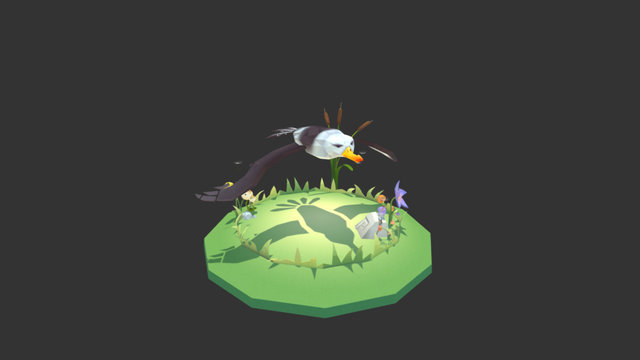 Albatross Diorama 3D Model