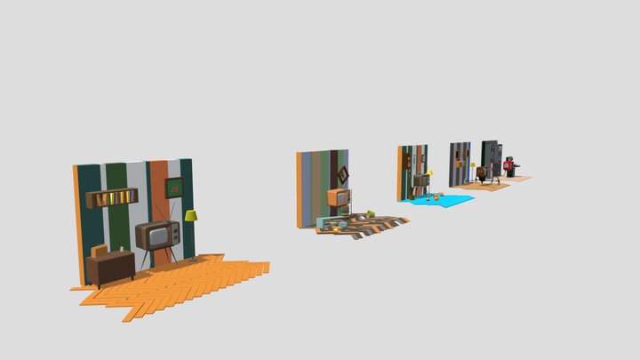 HW Secondary shapes and colors. 3D Model