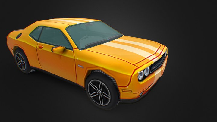 Muscle Car low poly 3D Model
