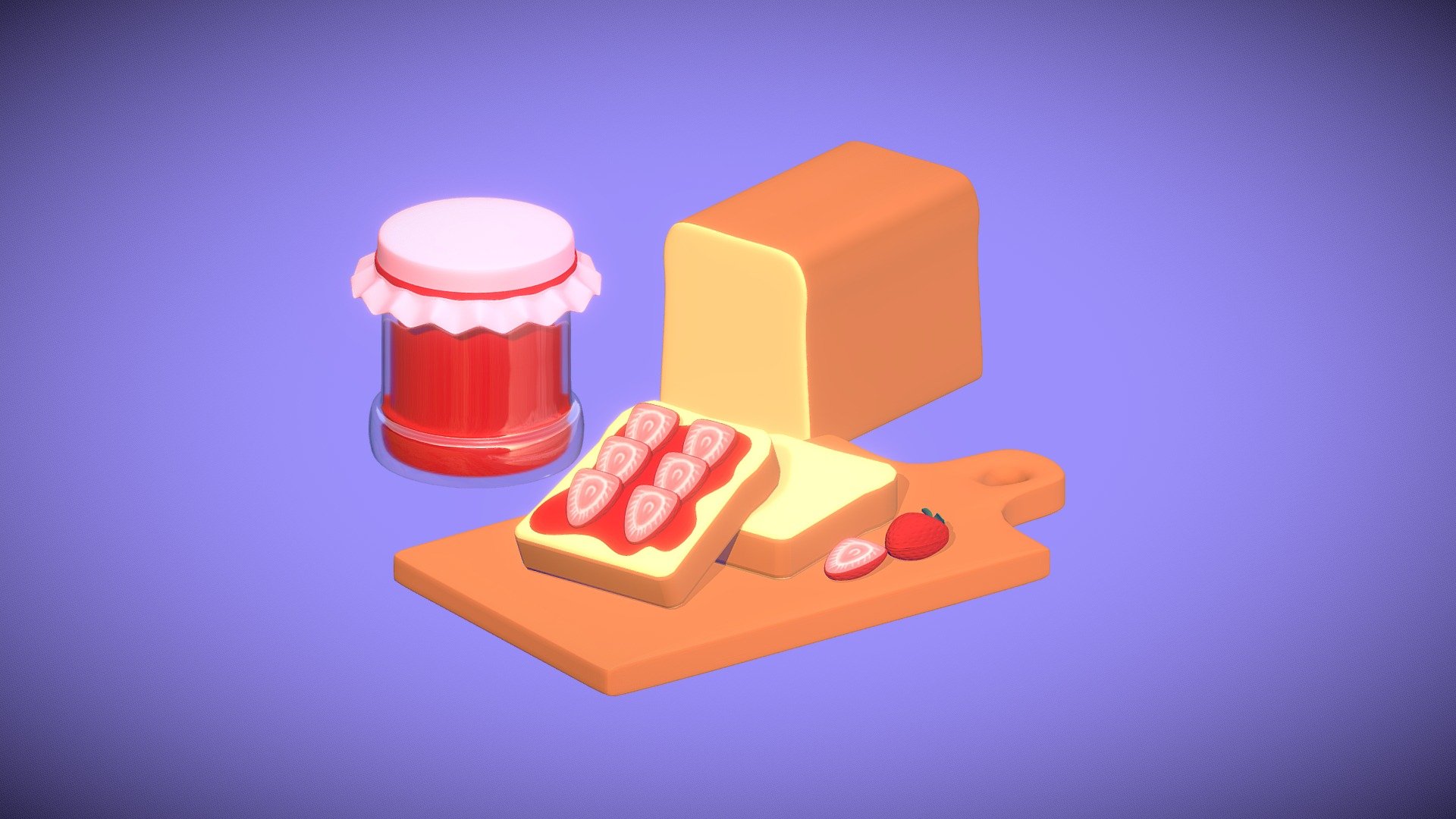 Strawberry Sandwitch - 3D model by ShemoKam [fa1858b] - Sketchfab