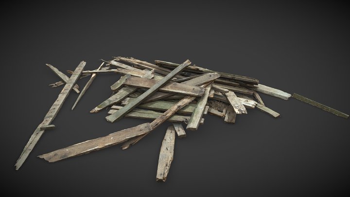 Old wooden planks 3D Model