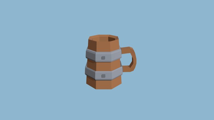 Medieval Mug Low Poly 3D Model