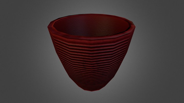 Low Poly Flower Pot 3D Model