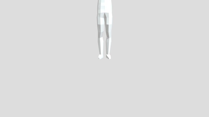 low poly human with rig 3D Model