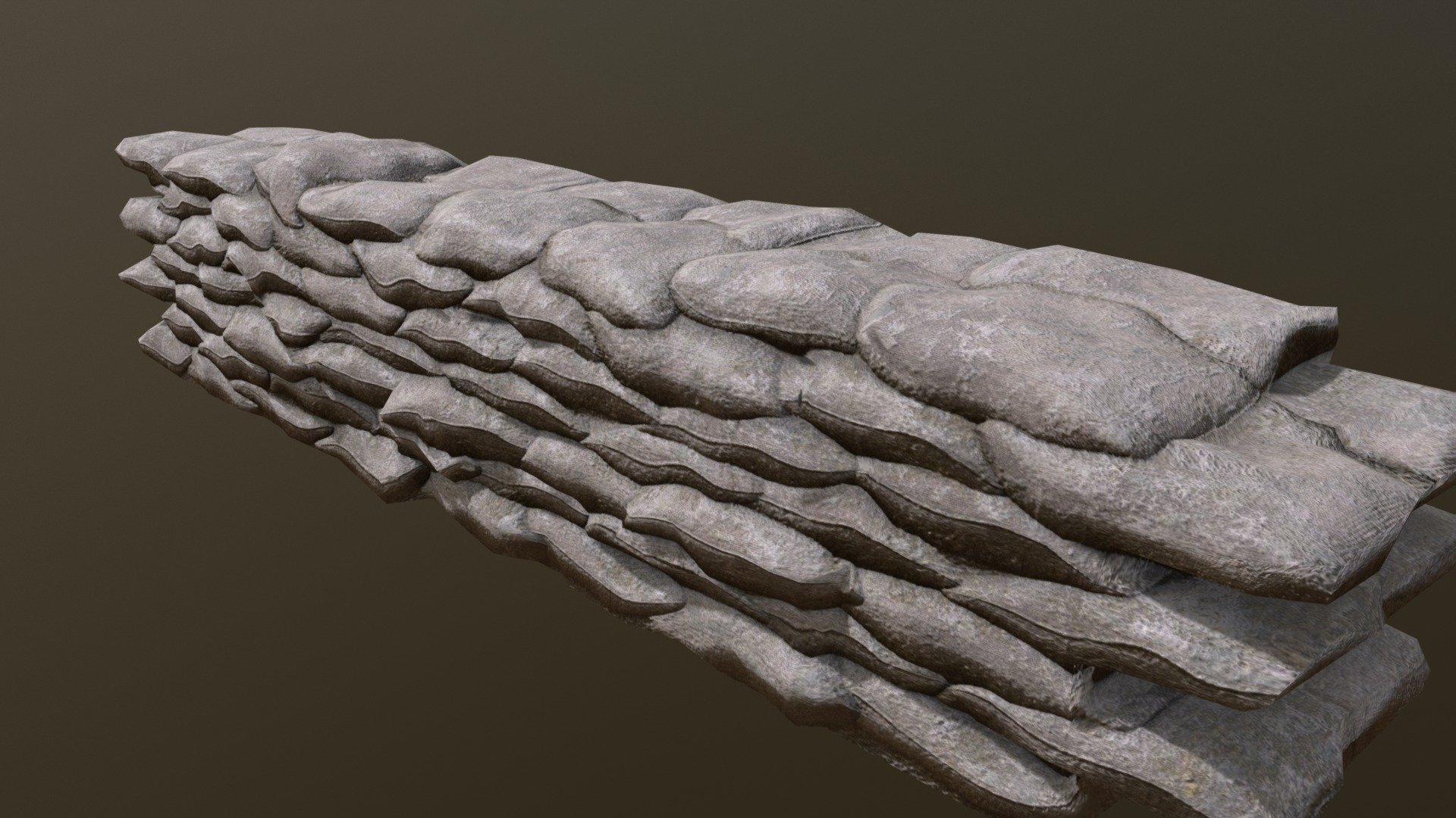 Sandbag Wall 3D model by capus.design [fa1c026] Sketchfab