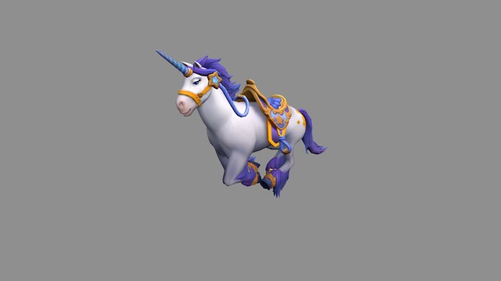 Guan Yu V2 Skin 5 Horse Rig Run Animation 3D Model