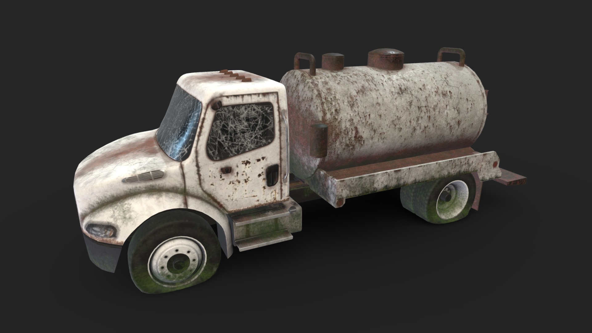 3D model Old Truck 04 - This is a 3D model of the Old Truck 04. The 3D model is about a toy truck with a large barrel.