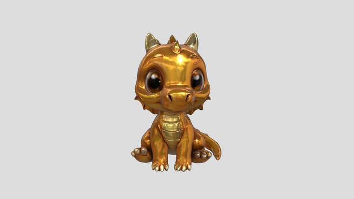 Tiny orange Cute Flame Dragon