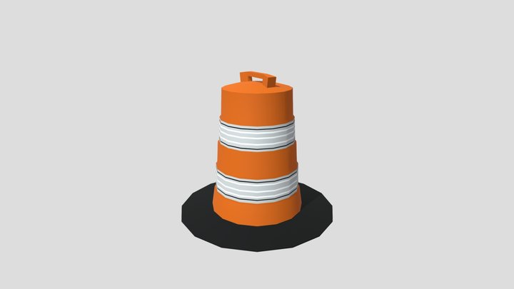 Traffic Barrel 3D Model