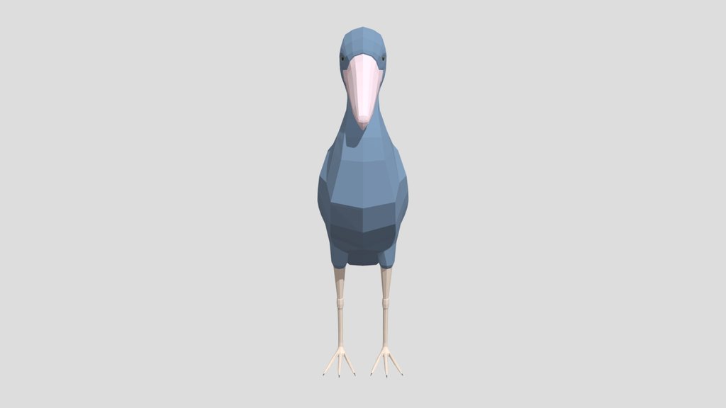 Low Poly Shoebill Stork