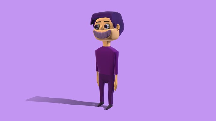 Purple Junkie Guy 3D Model