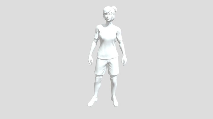 Soccer Athlete in Orange 3D Model