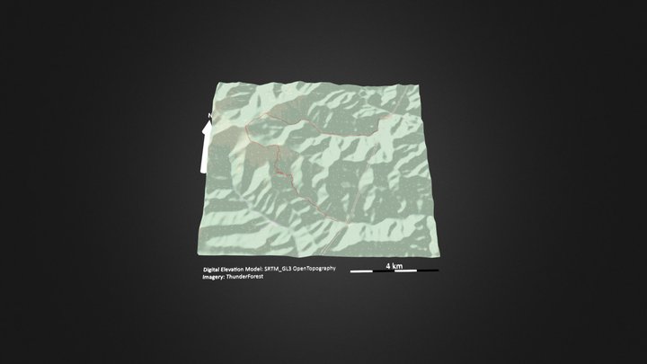 东梁南梁_等高地图 – Free 3D Model STL