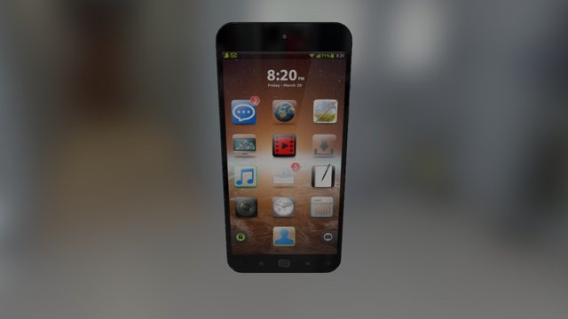 Phone Modeled in Photoshop 3D Model