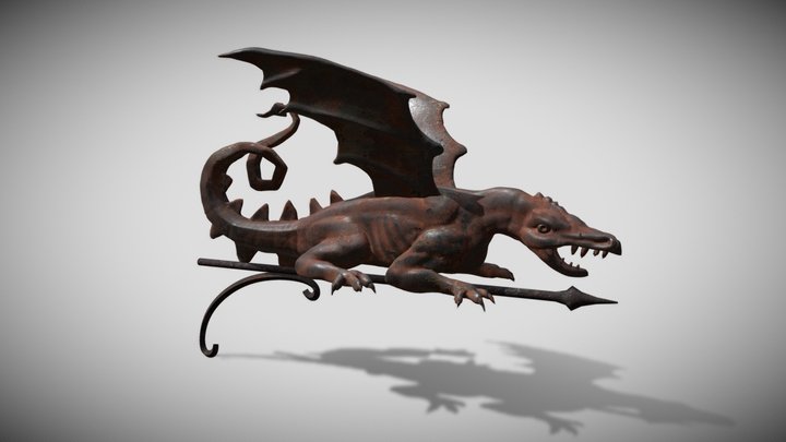 Green Dragon Tavern Sign 3D Model