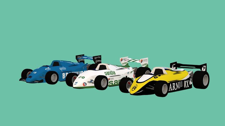 Two f1 like cars from 198-something