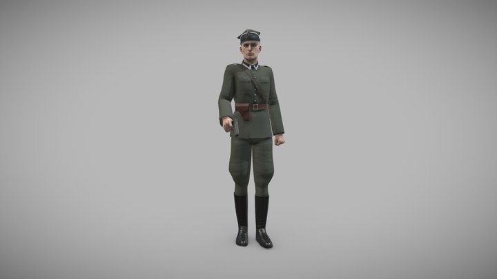 Captain Franciszek Dąbrowski. WWII 3D Model