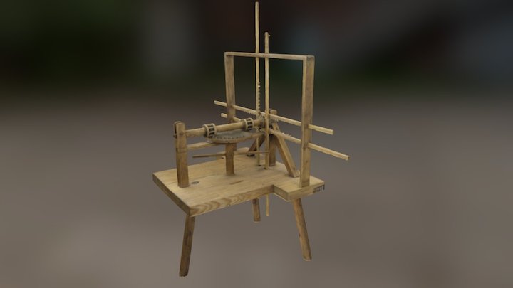 Christopher Polhem mechanical wooden modelTM1997 3D Model