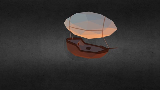 Low Poly Airship 3D Model