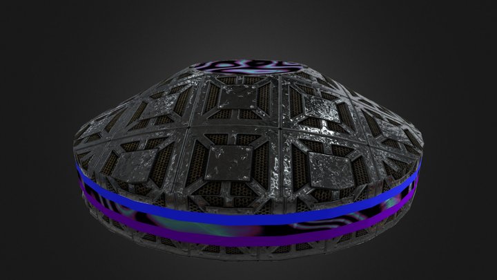 Futuristic UFO Spaceship 3D Model