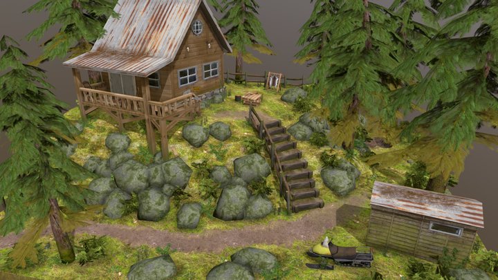 DAE Diorama - Forest Loner 3D Model