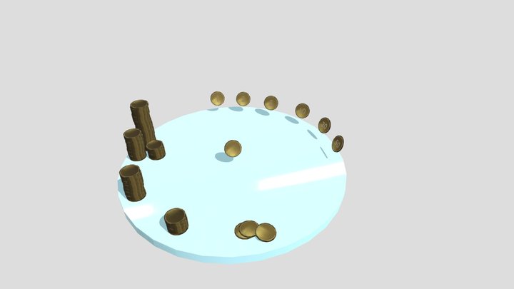 lowpoly gold coins 3D Model