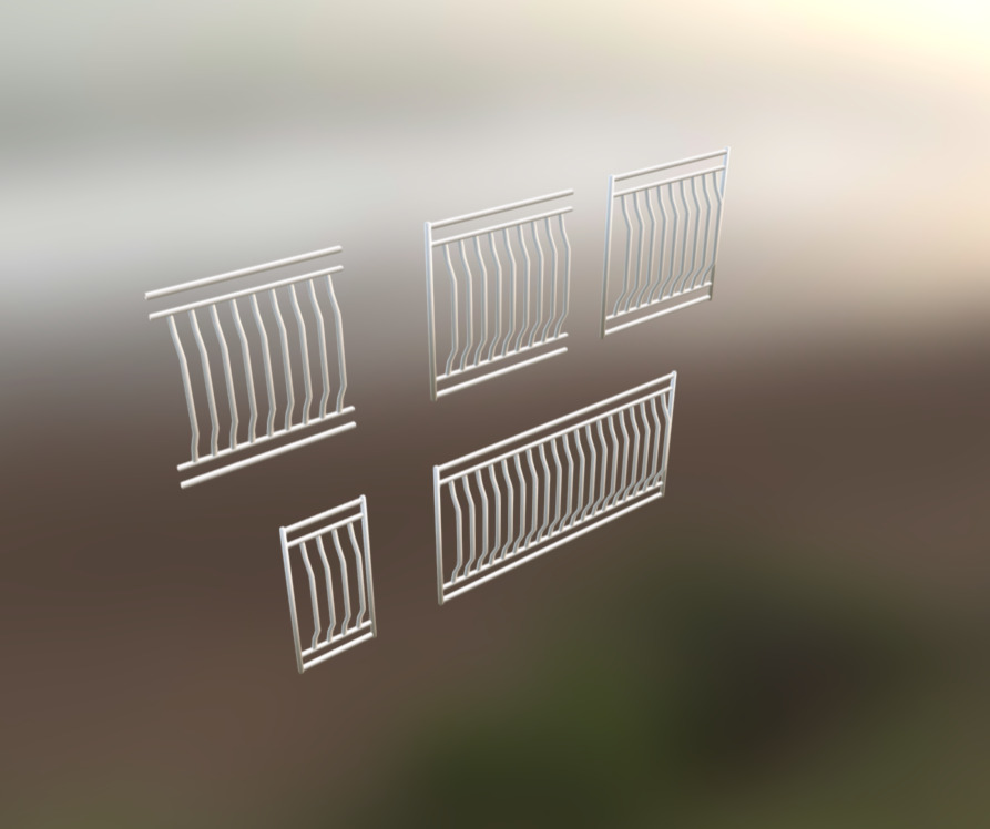 Railings Curved Set - 3D model by usinem [fa38599] - Sketchfab