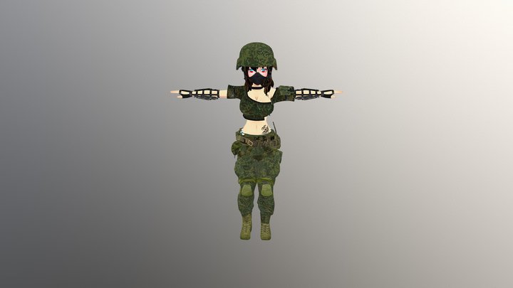 Аниме солдат для VRCHAT – Free 3D Model STL