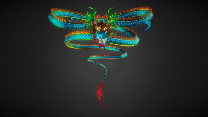 Japanese Dragon 3D Model