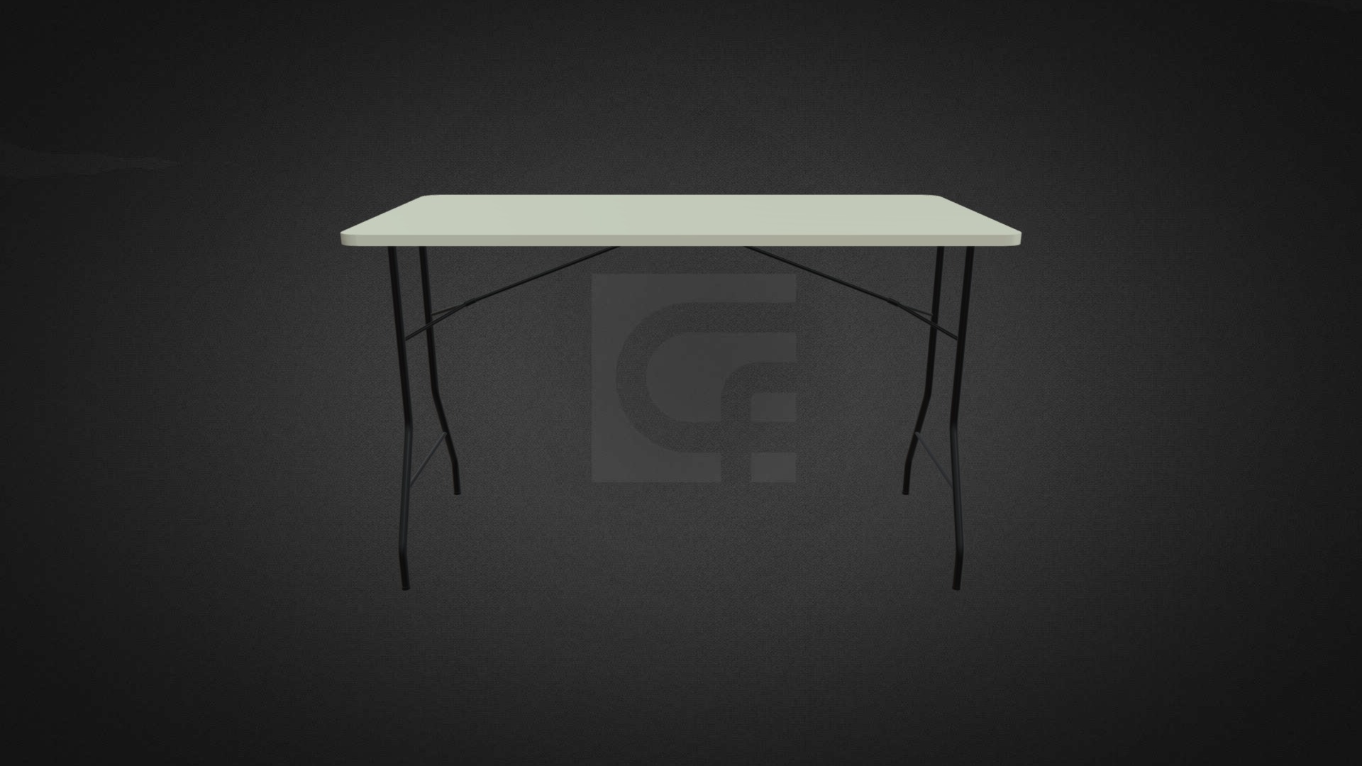 3D model Trestle Table Hire - This is a 3D model of the Trestle Table Hire. The 3D model is about a white square with a black background.