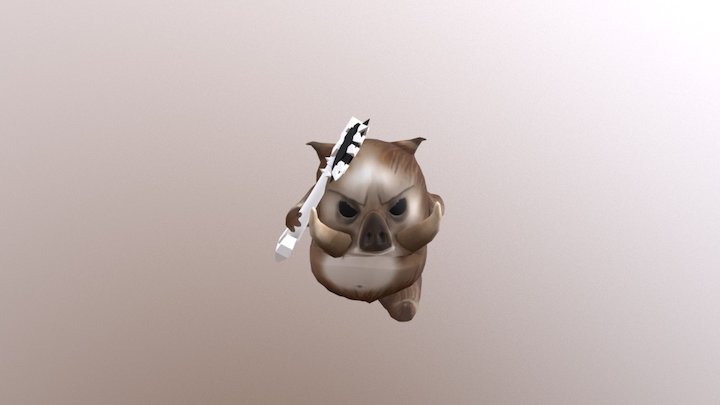 Small Boar 2m RIGGED 3D Model