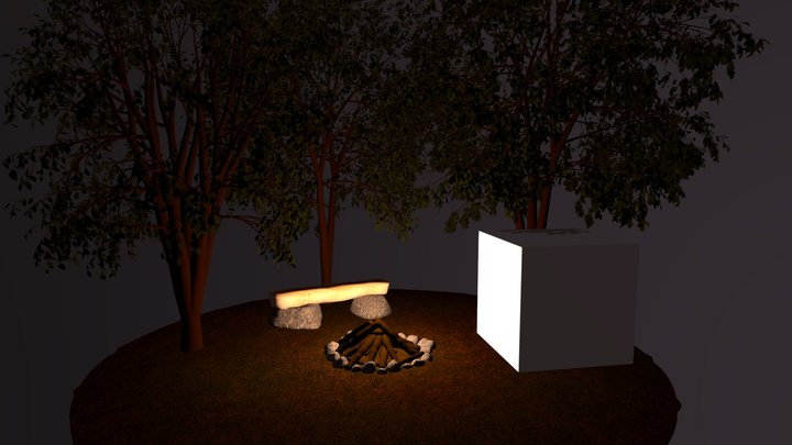 Work 10 pt2 - Stones, Log Bench 3D Model