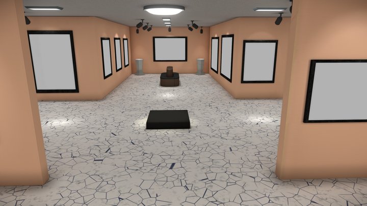 VR Art Gallery 2024 | Baked LightMap 3D Model
