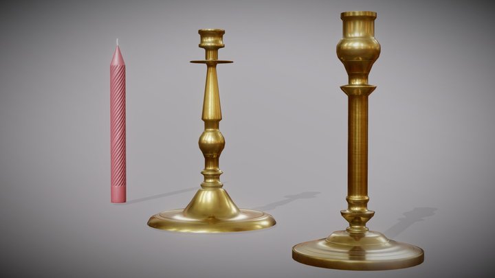 Simple Candlesticks 3D Model
