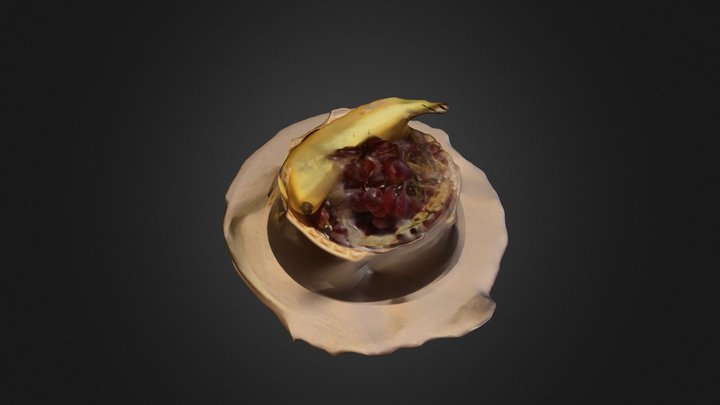 Grapes and a Banana #3DST6 3D Model