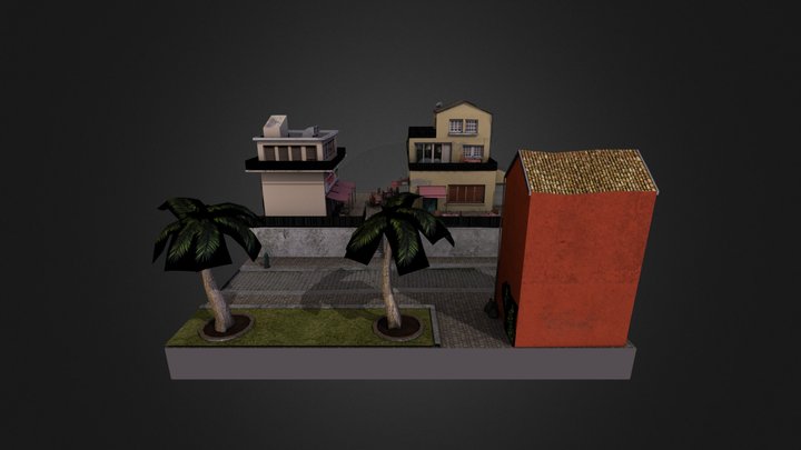 Low poly CityScene Test 2 3D Model