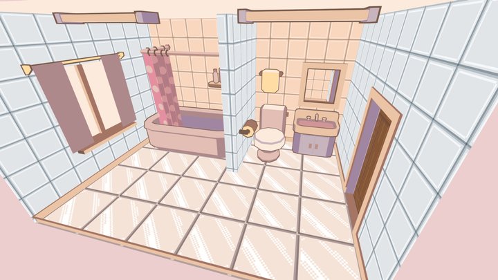 Deltarune - Toriel's House Bathroom 3D Model