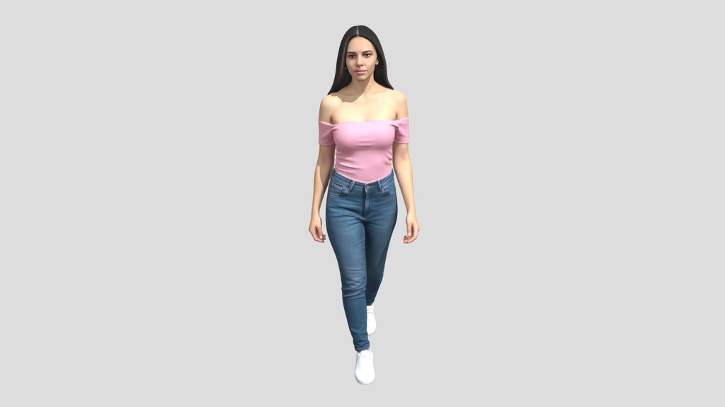 Pink Off-Shoulder Top with Jeans