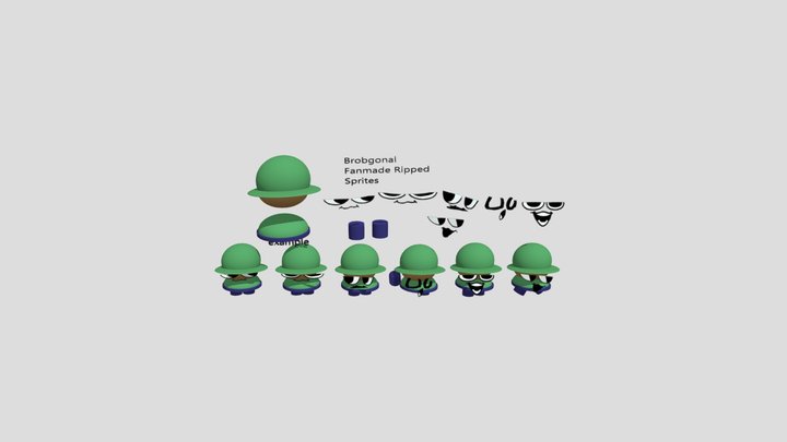 Fanmade Brobgonal Seprate Sprites 3D Model