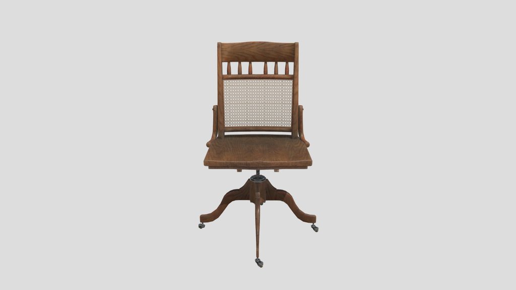 1920s Wooden Office Swivel Chair