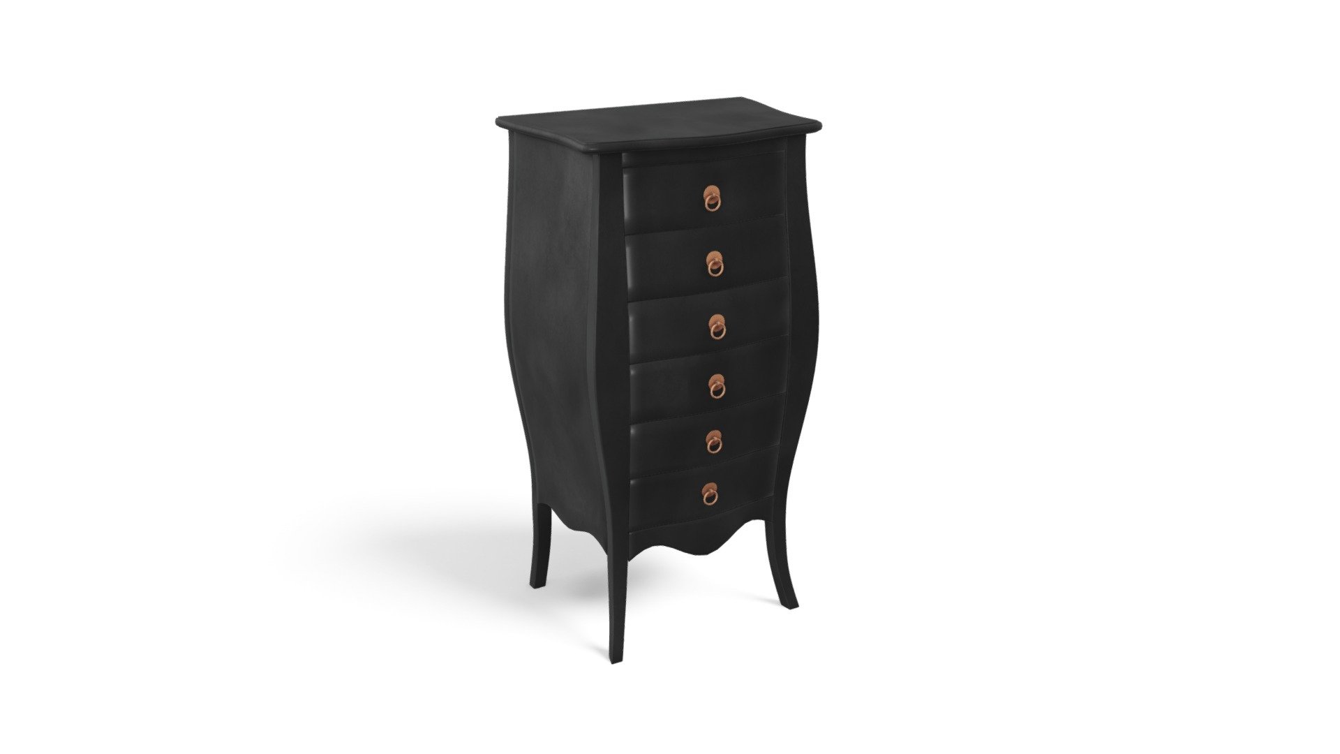 Bourbon Tallboy Chest Of Drawers, Black