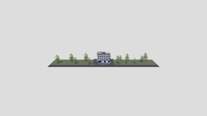 Commercial Building Exterior 3D Model