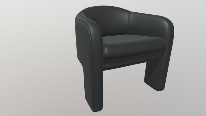 Milo Baughman Armchair_obj 3D Model