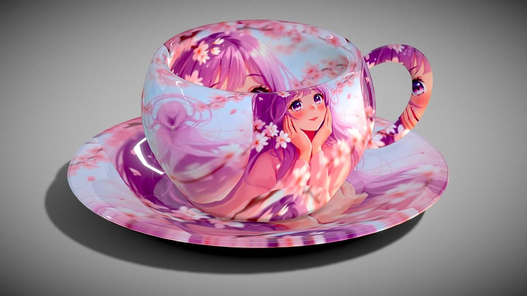 Beautifully Styilized Anime Tea Cup