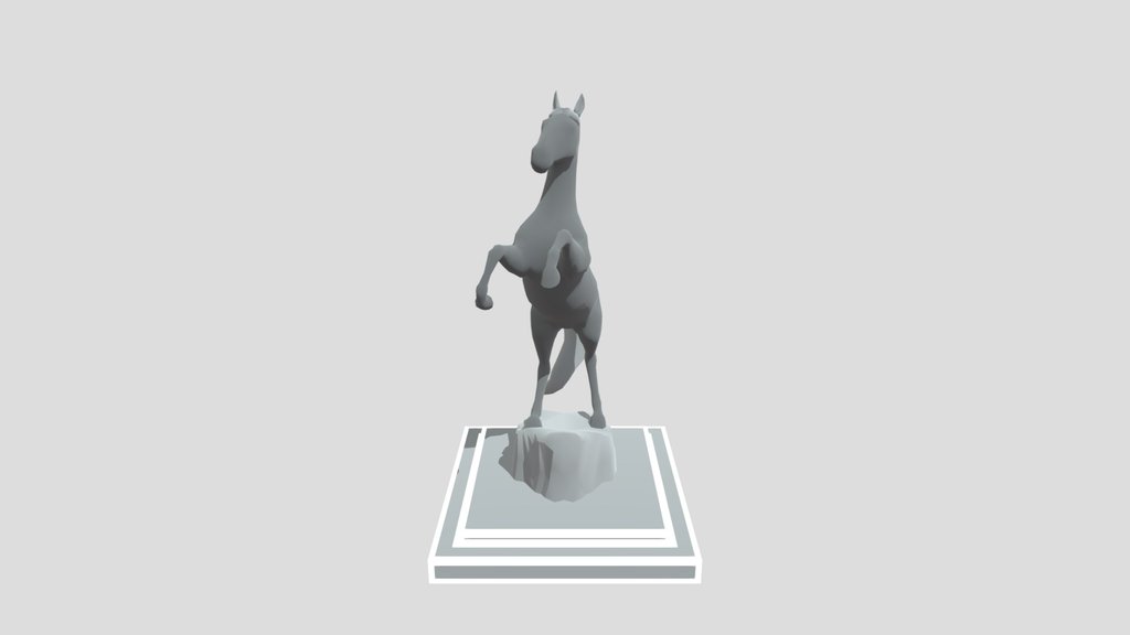 Rearing Horse Bronze Statuette Sculpted In Ble