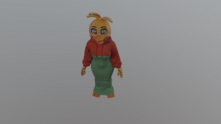 Toy Chica in Green dress and red hoodie