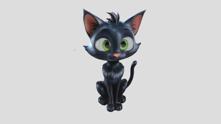 Stylized Black Cat Character - Animation Ready