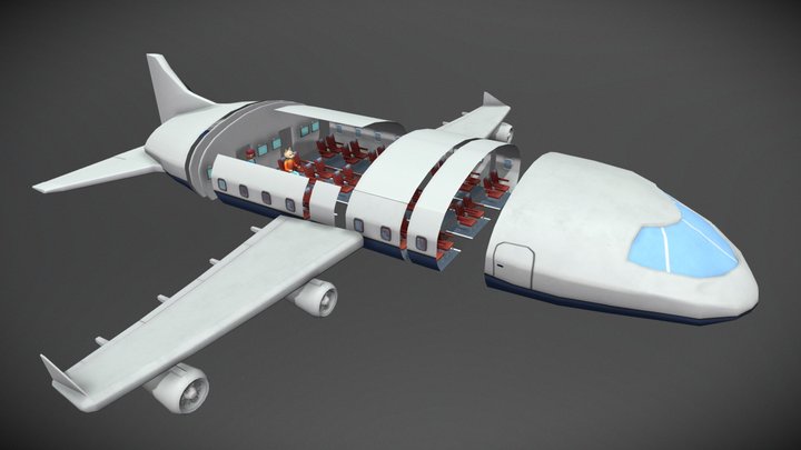Modular Stylized Plane 3D Model
